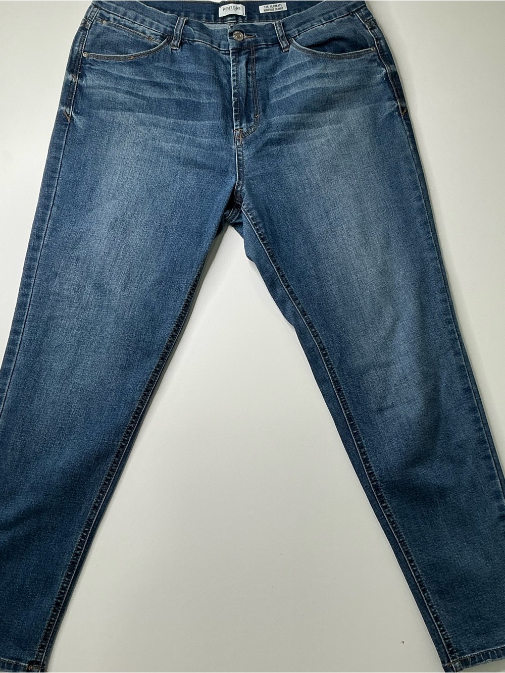 Kensie Jeans Women’s Blue Med Wash High Rise 12/31  Straight Stretch Preowned